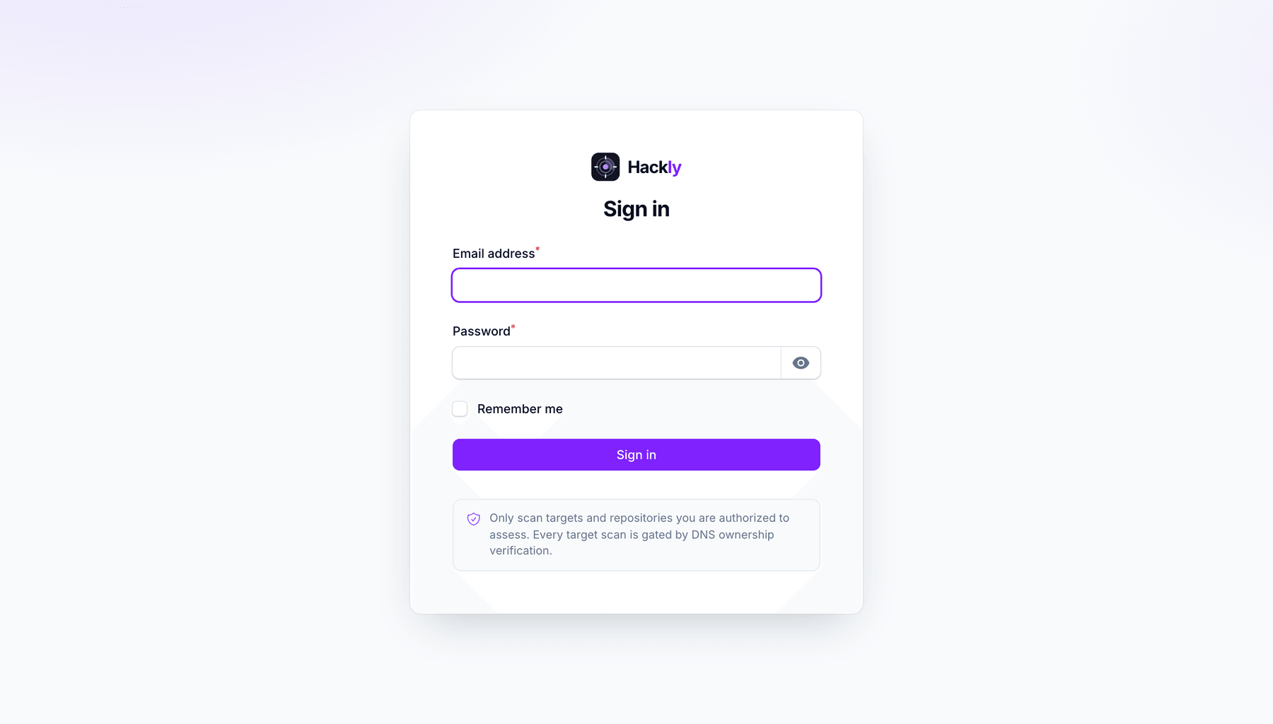 Sign-in page